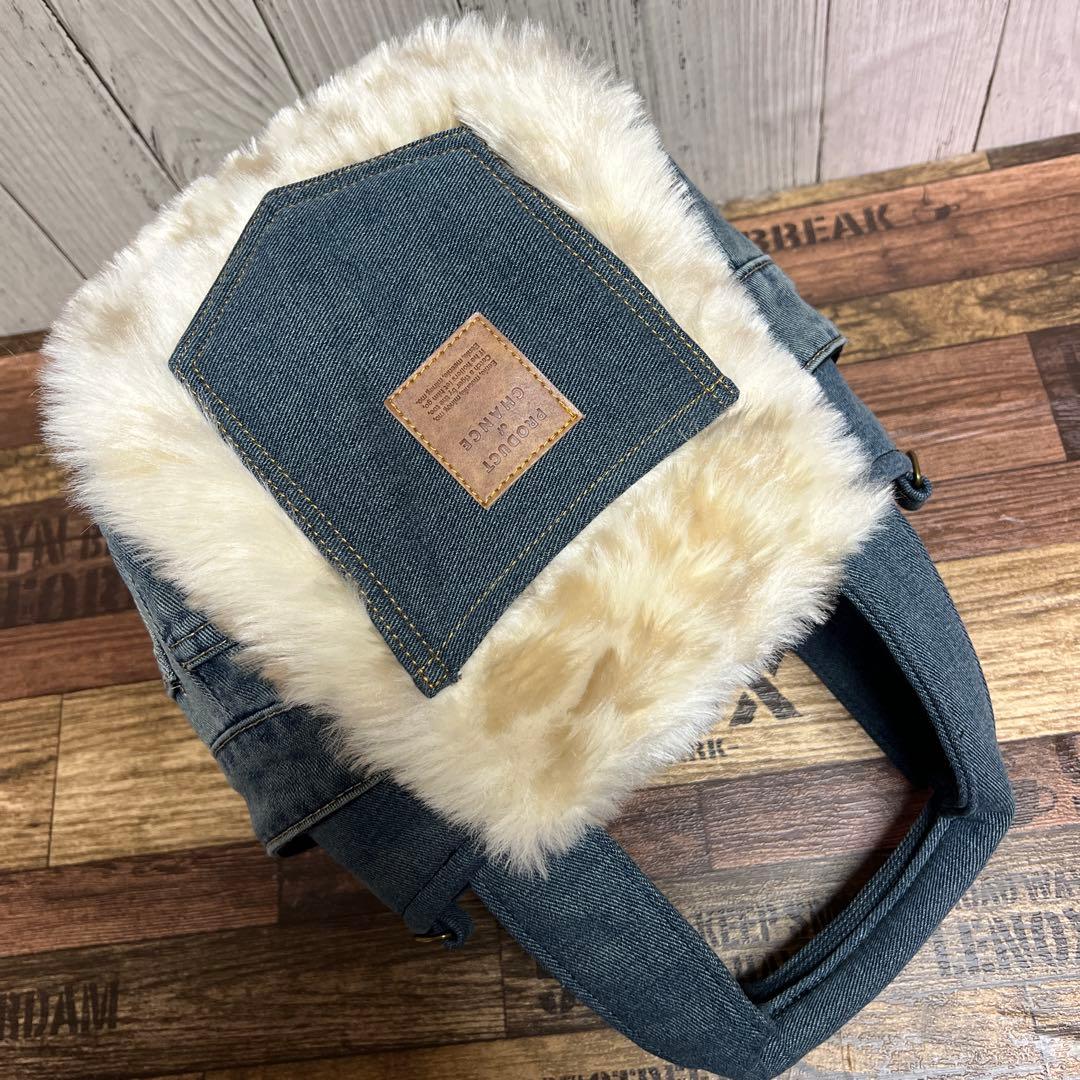 ふんわりトートバッグ▸︎▹︎デニムリメイク レオパ▸︎▹︎ハンドメイド