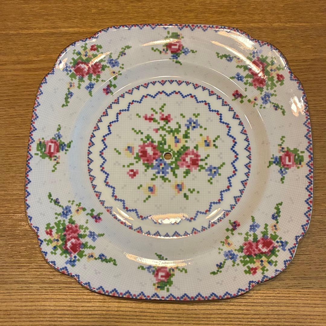 ロイヤルアルバート プチポワン ケーキスタンド 2段式 英国ヴィンテージ