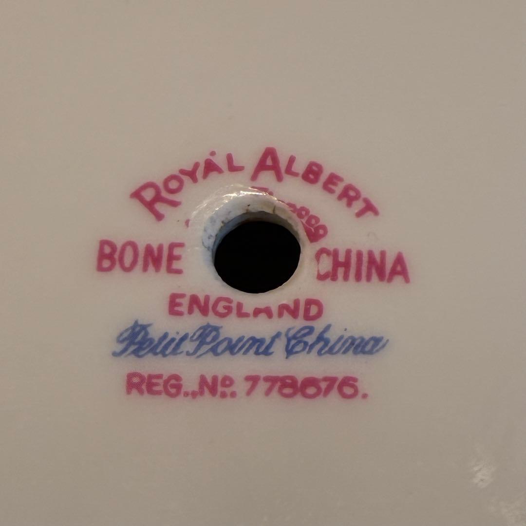 ロイヤルアルバート プチポワン ケーキスタンド 2段式 英国ヴィンテージ