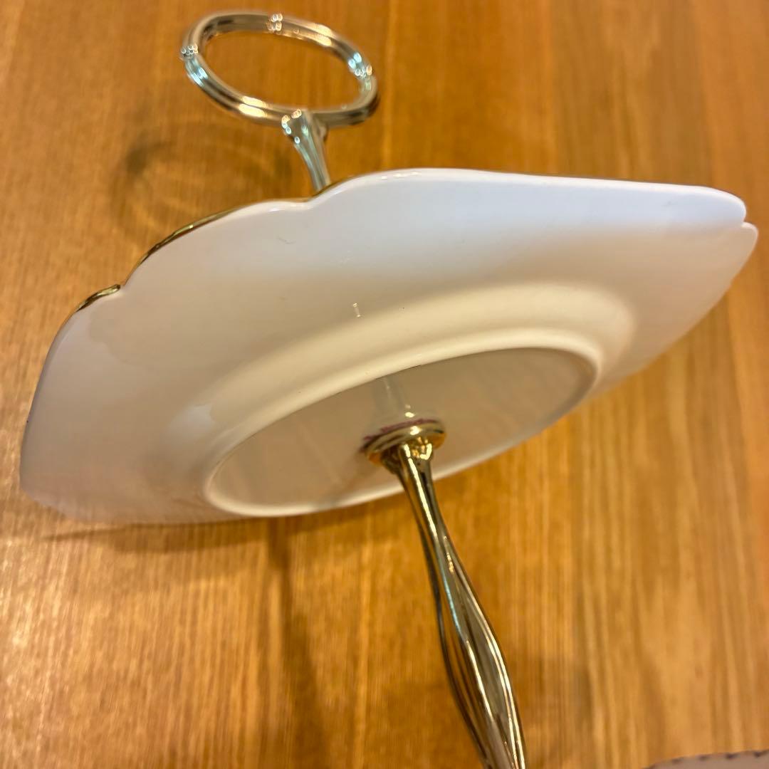 ロイヤルアルバート プチポワン ケーキスタンド 2段式 英国ヴィンテージ