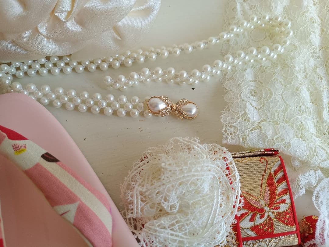 専用です☆正絹☆ブルーピンクの着物にキラキラ作り帯