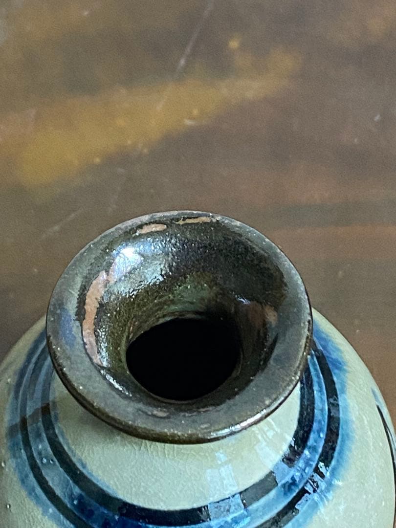 最終値下　沖縄　金城次郎　壺屋焼　人間国宝　海老魚文徳利　酒器