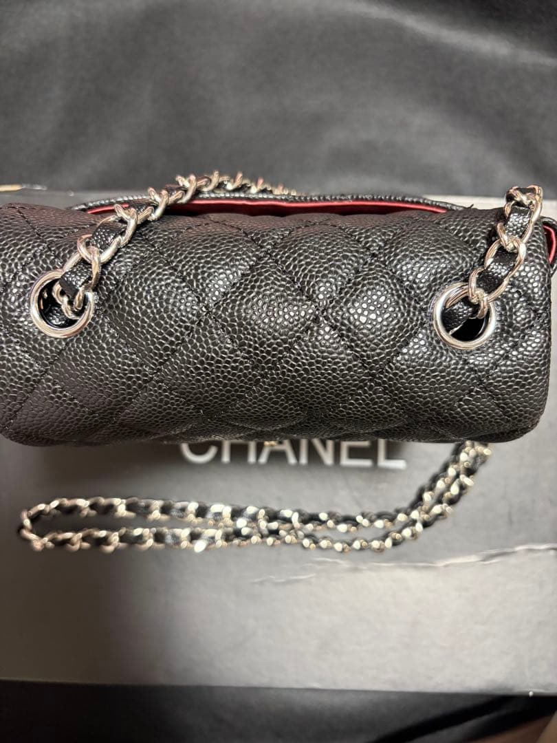 CHANEL ブラックキルティングレザー ショルダーバッグ　ノベルティ