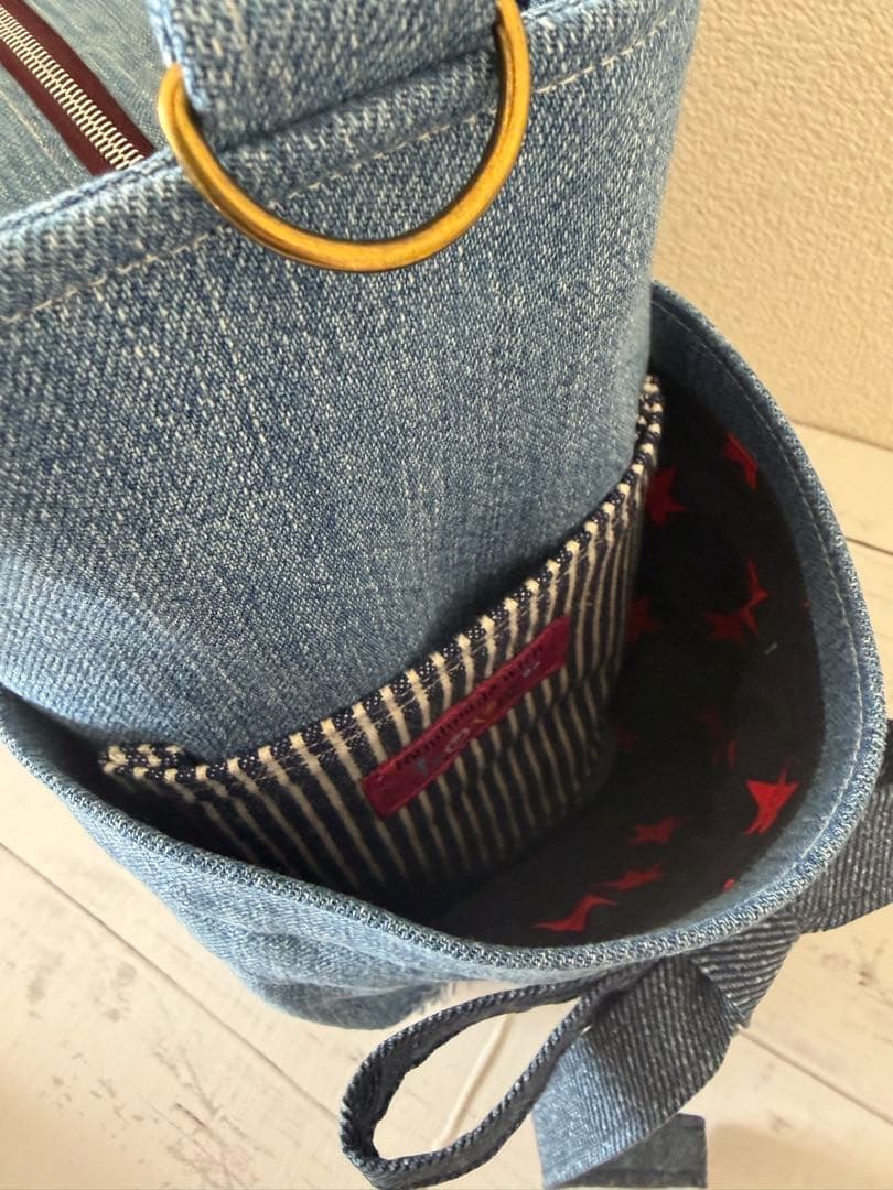 デニムリメイクバッグ　L