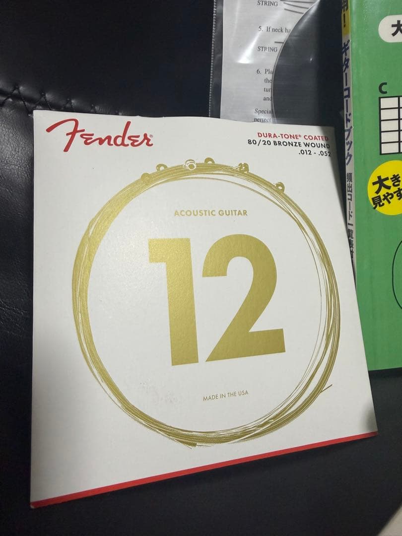 Fender 左利き、レフティ、アコースティックギター 専用ケース、付属品諸々