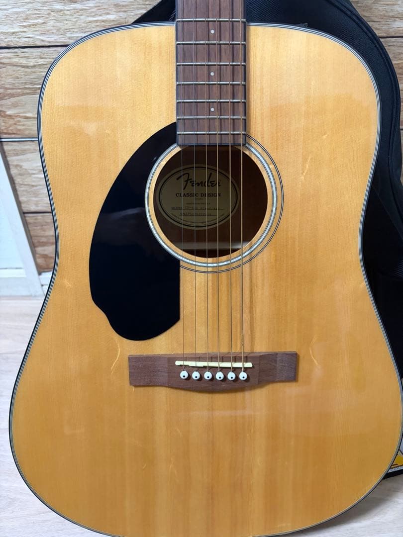 Fender 左利き、レフティ、アコースティックギター 専用ケース、付属品諸々