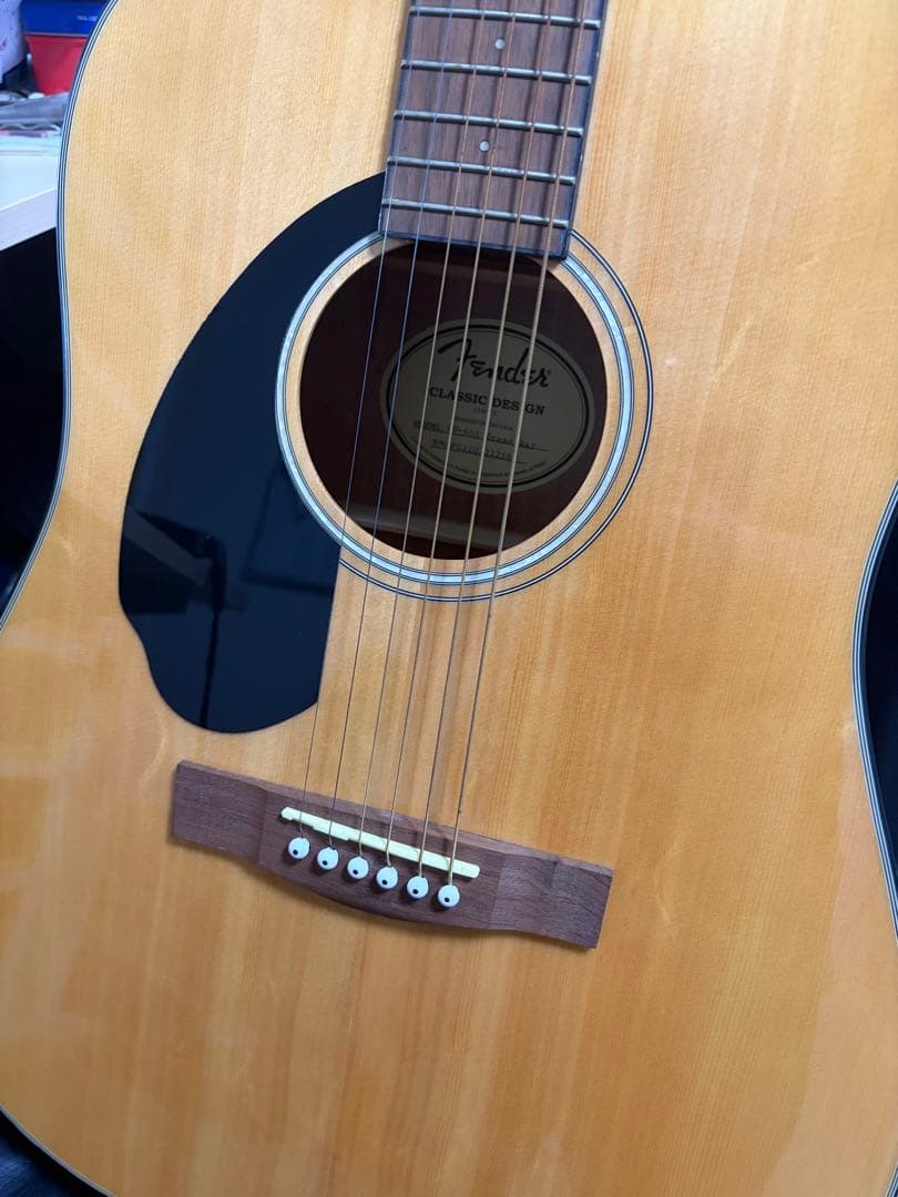 Fender 左利き、レフティ、アコースティックギター 専用ケース、付属品諸々