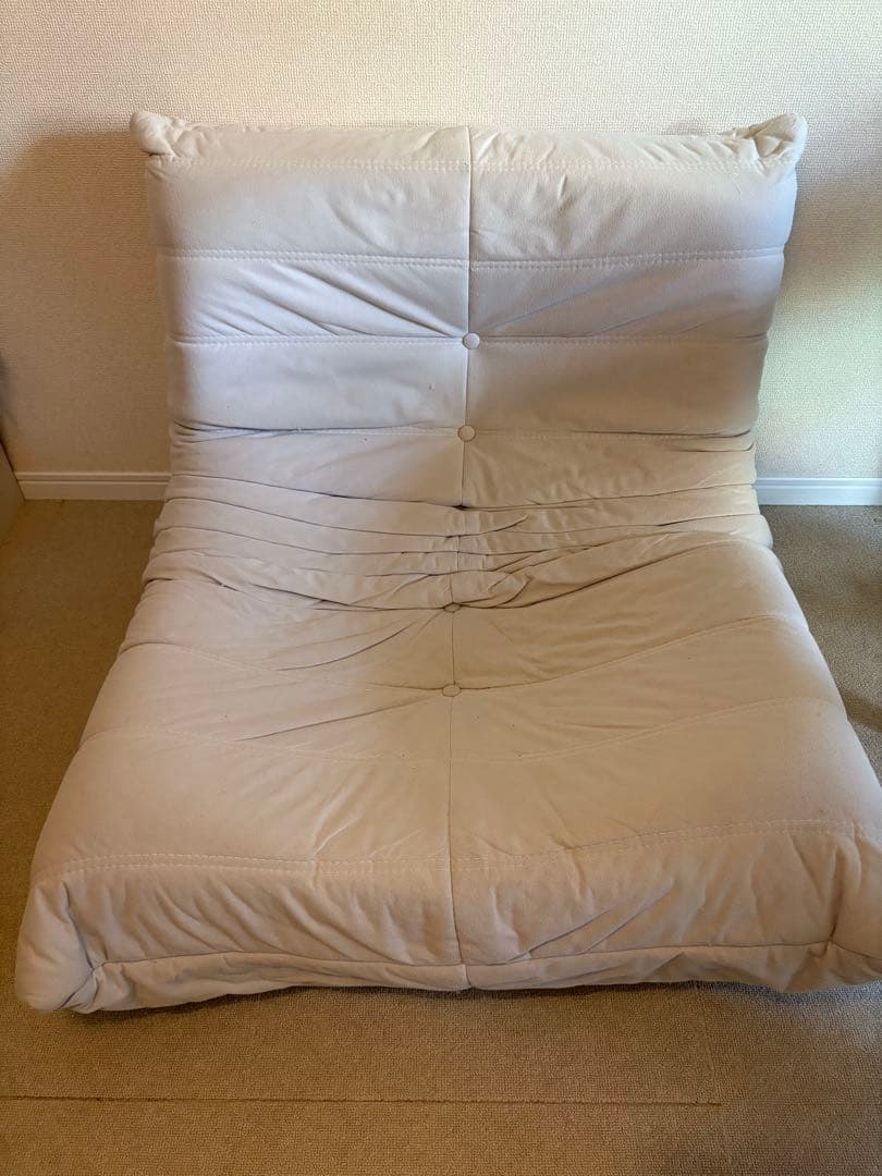 1人掛けソファ　アイボリー※発送不可。指定場所引取りのみ。