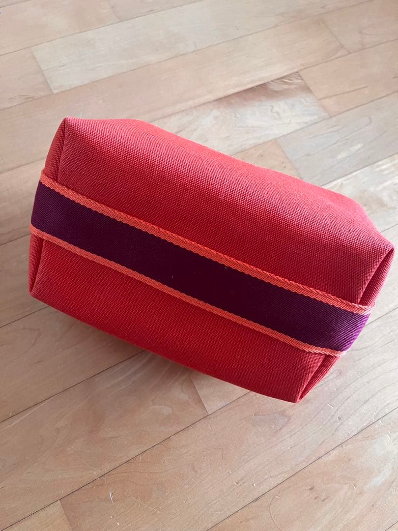 HERMES バッグ ブリッドアブラック ポーチ オレンジ系キャンバス