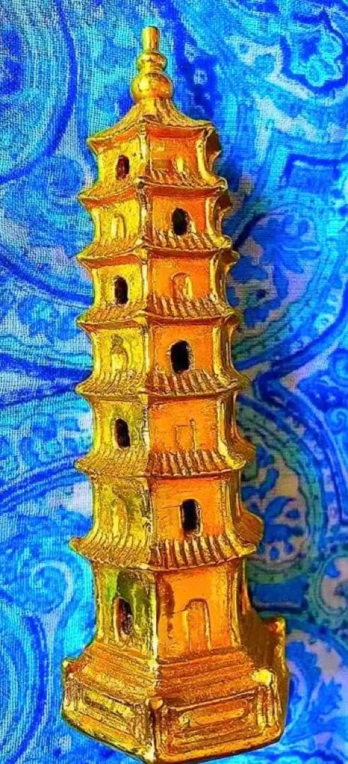 目標達成！邪気払い！開運！金運！銅製　中国製仏塔　七重の塔　パワーアイテム！