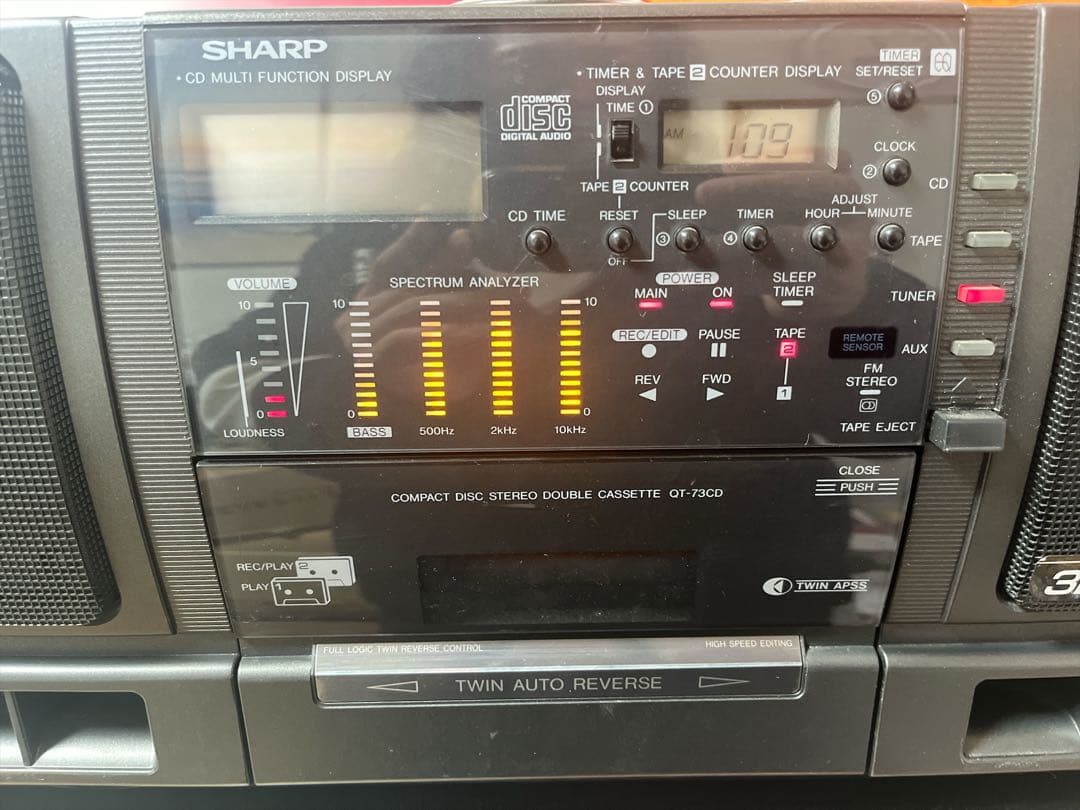 SHARP CDラジカセ QT-73CD ステレオダブルカセット ジャンク