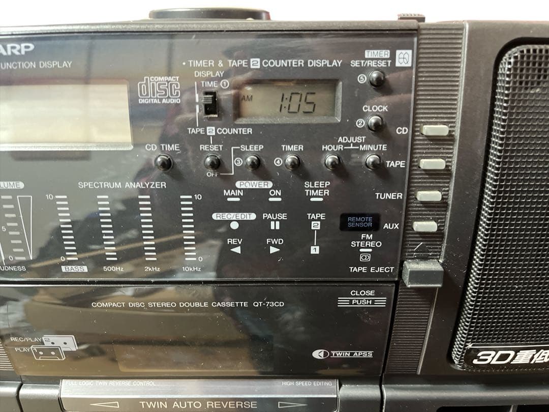 SHARP CDラジカセ QT-73CD ステレオダブルカセット ジャンク