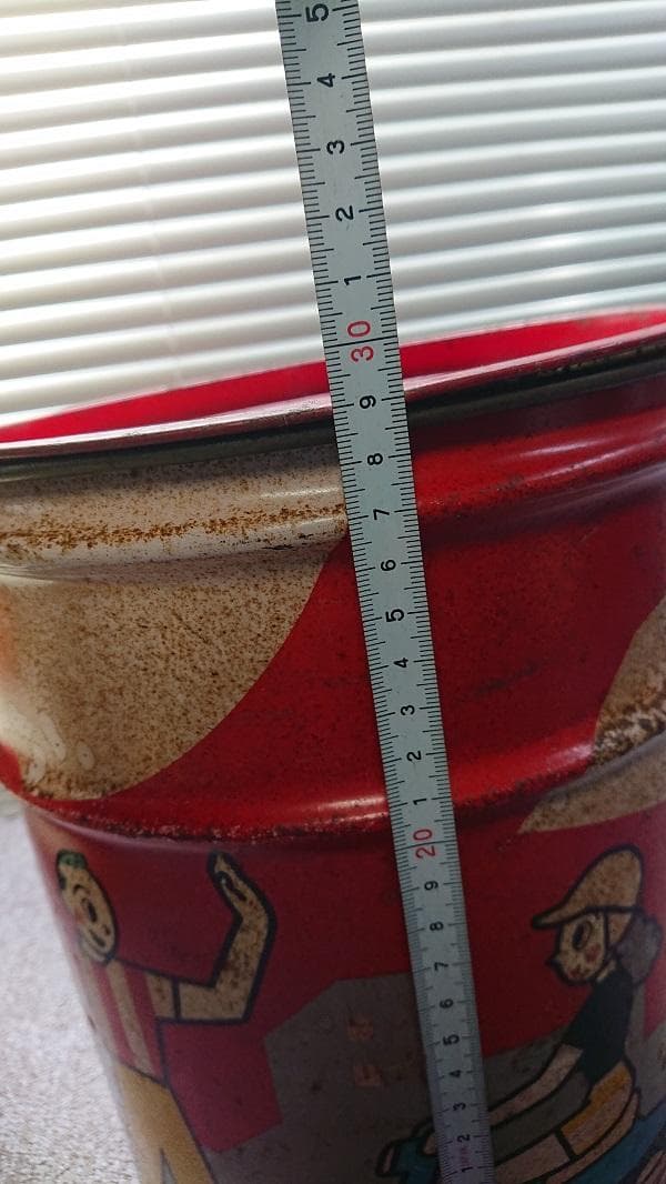 おしゃれ パッソル柄　昭和　レトロ　カンカン　ブリキ　フタあり　バイク屋