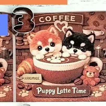 Coffee♡柴犬ちゃんパグちゃん　巾着袋☆外ポケット