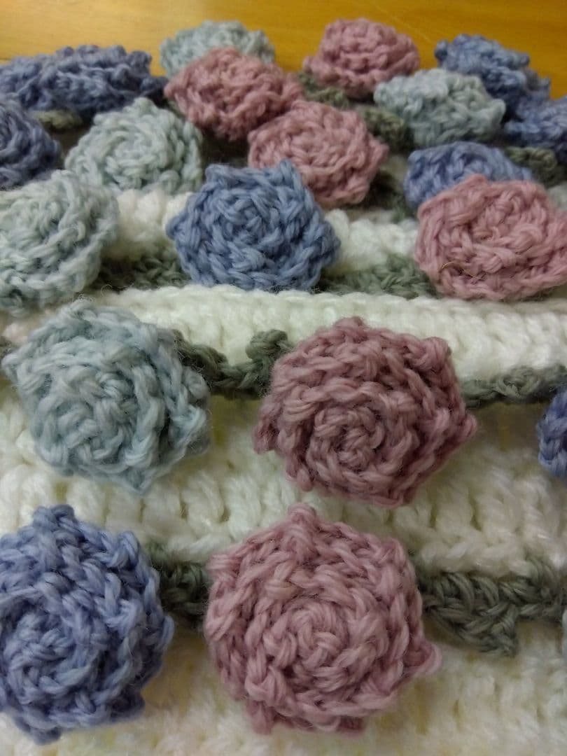 【フラワーブーケ】【フラワーブランケット】手編み