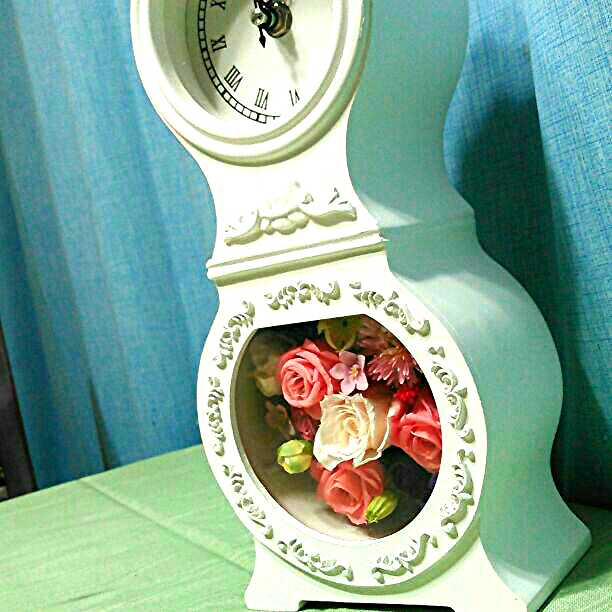 置時計プリザーブドフラワーアレンジ