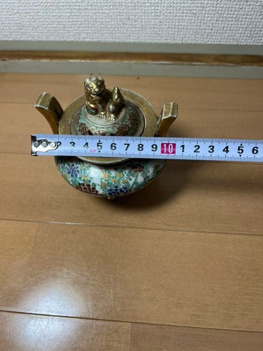 426 九谷焼　古美術品　香炉　角福　時代物