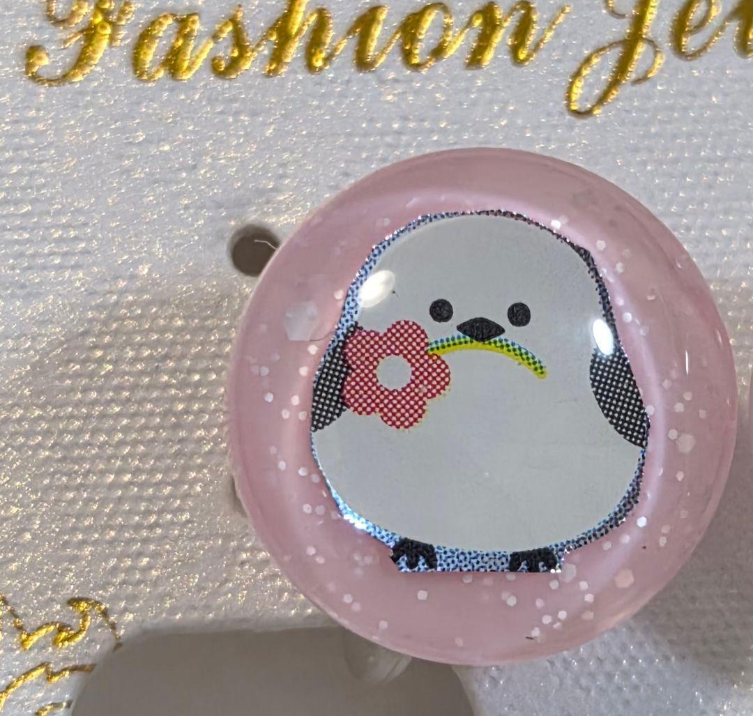 シマエナガノンホールピアス✨　かわいいサイズ★スタッドタイプ★　シマエナガ