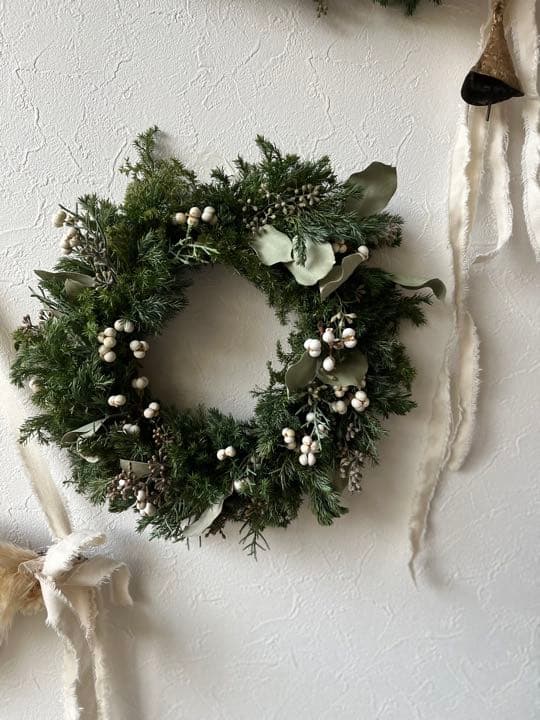 2022white × green christmas wreathe①