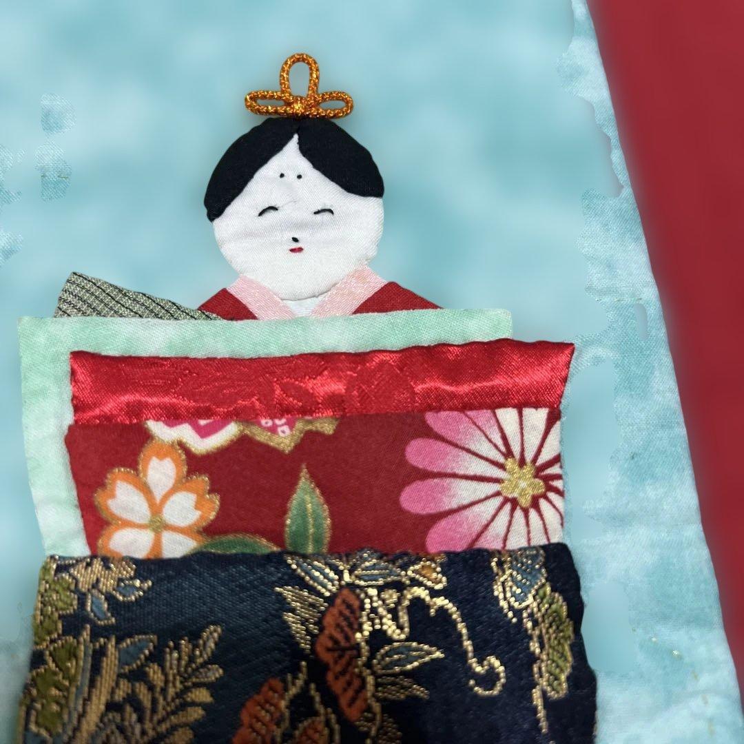 パッチワークキルト お雛様 約45cm正方形 壁掛け ハンドメイド 一点もの