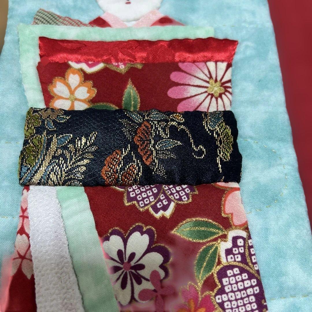 パッチワークキルト お雛様 約45cm正方形 壁掛け ハンドメイド 一点もの