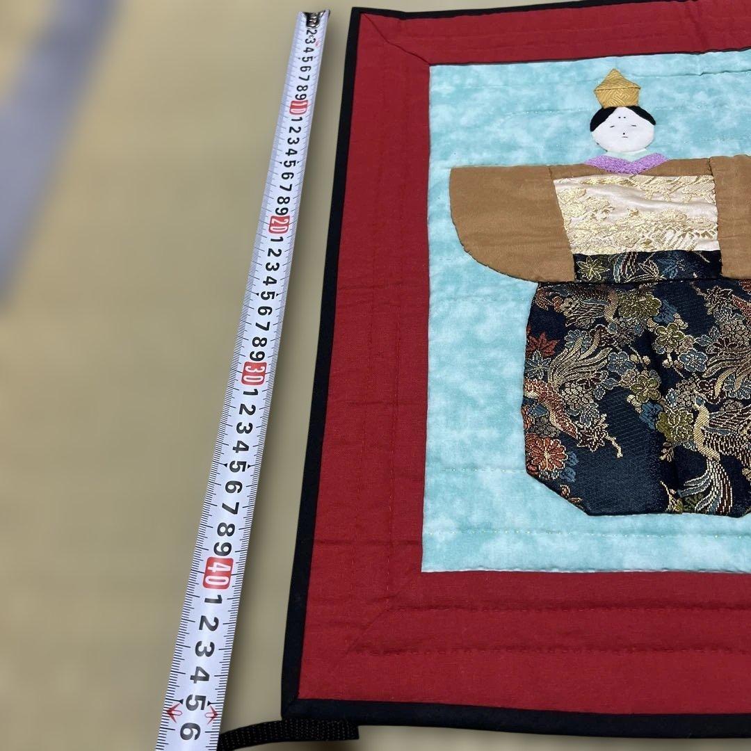 パッチワークキルト お雛様 約45cm正方形 壁掛け ハンドメイド 一点もの