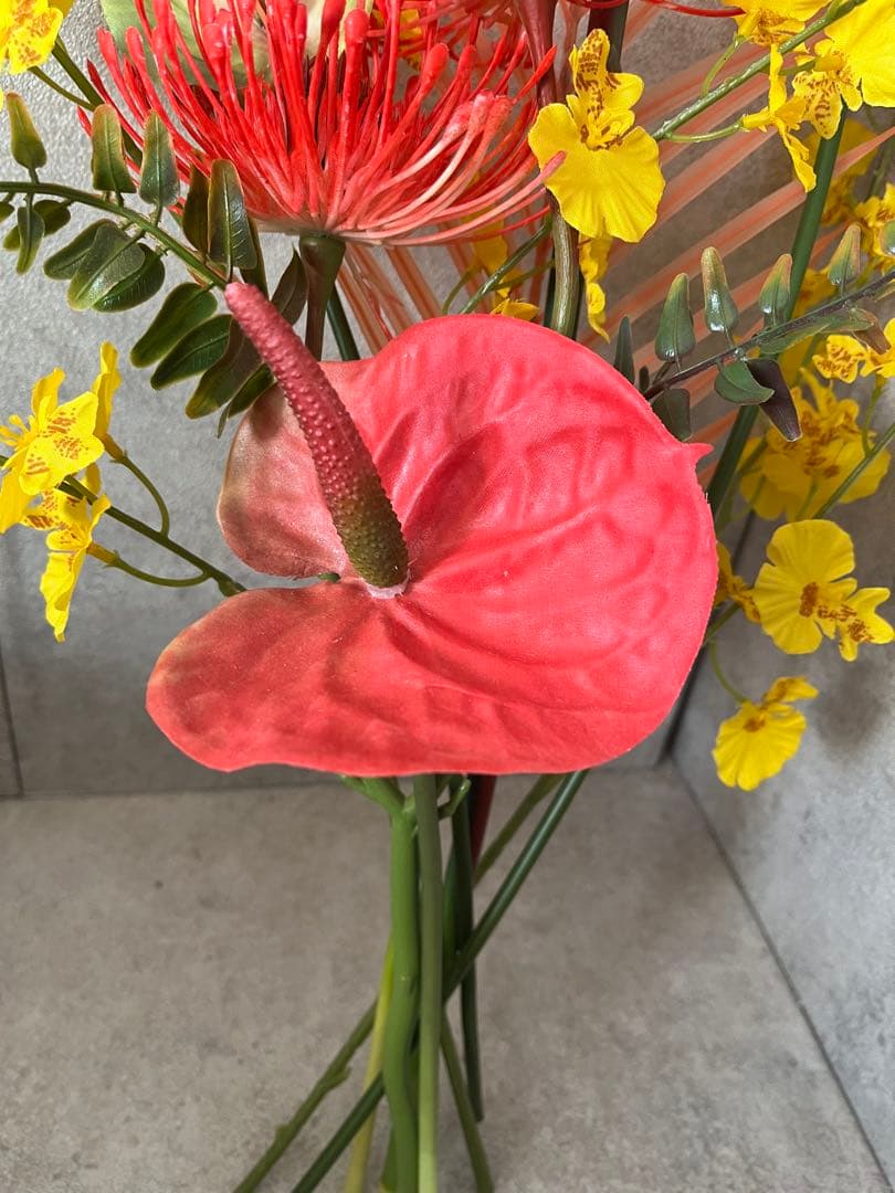 ストレチア　造花　アレンジ