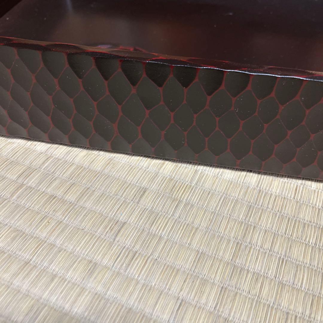 鎌倉彫乱れ箱　木製衣装箱　入れ子　伝統工芸品　漆塗り　昭和レトロ