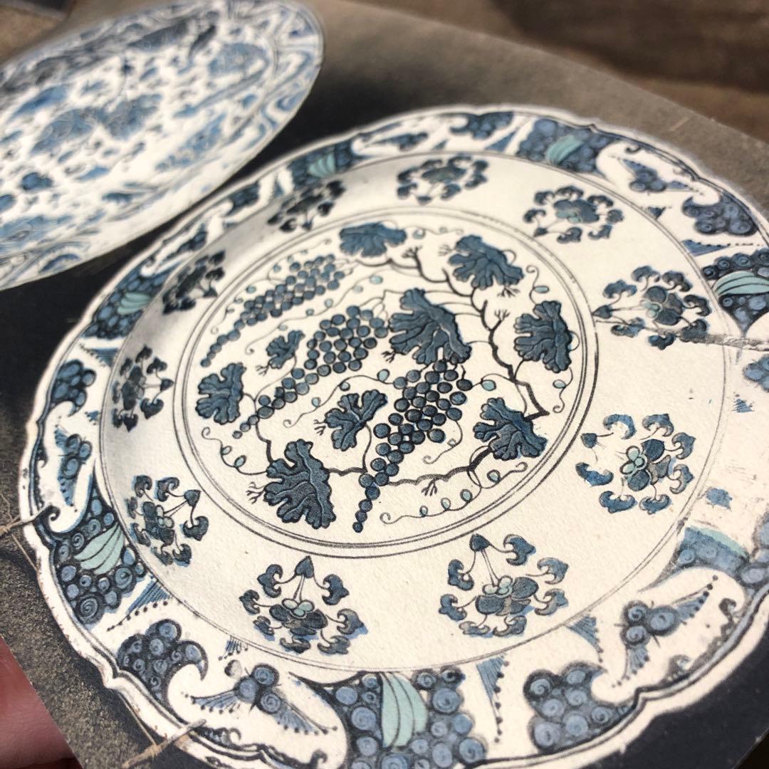 ji8050 陶器 うつわ 柄模様集 まとめて  骨董 図柄 美術 版画