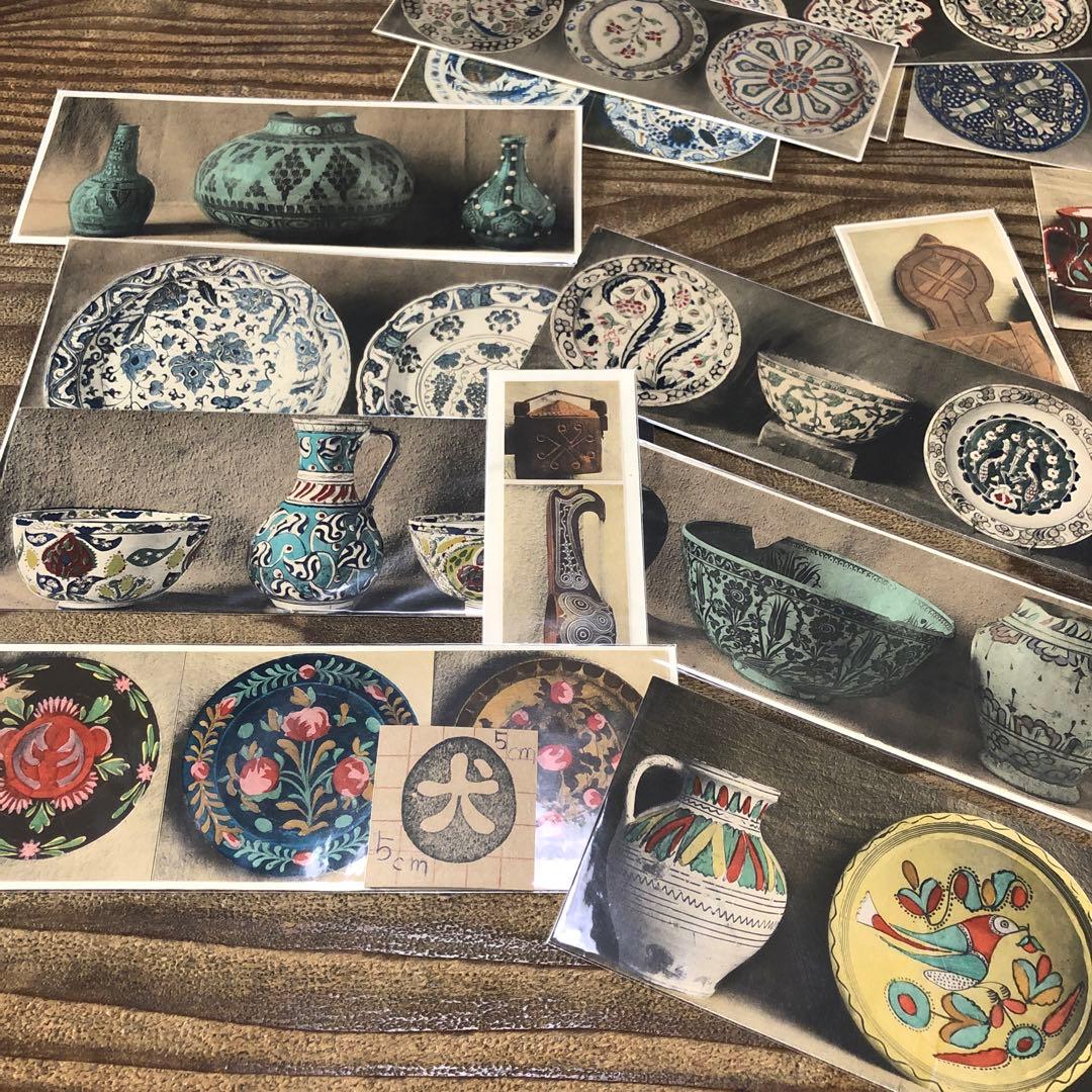 ji8050 陶器 うつわ 柄模様集 まとめて  骨董 図柄 美術 版画