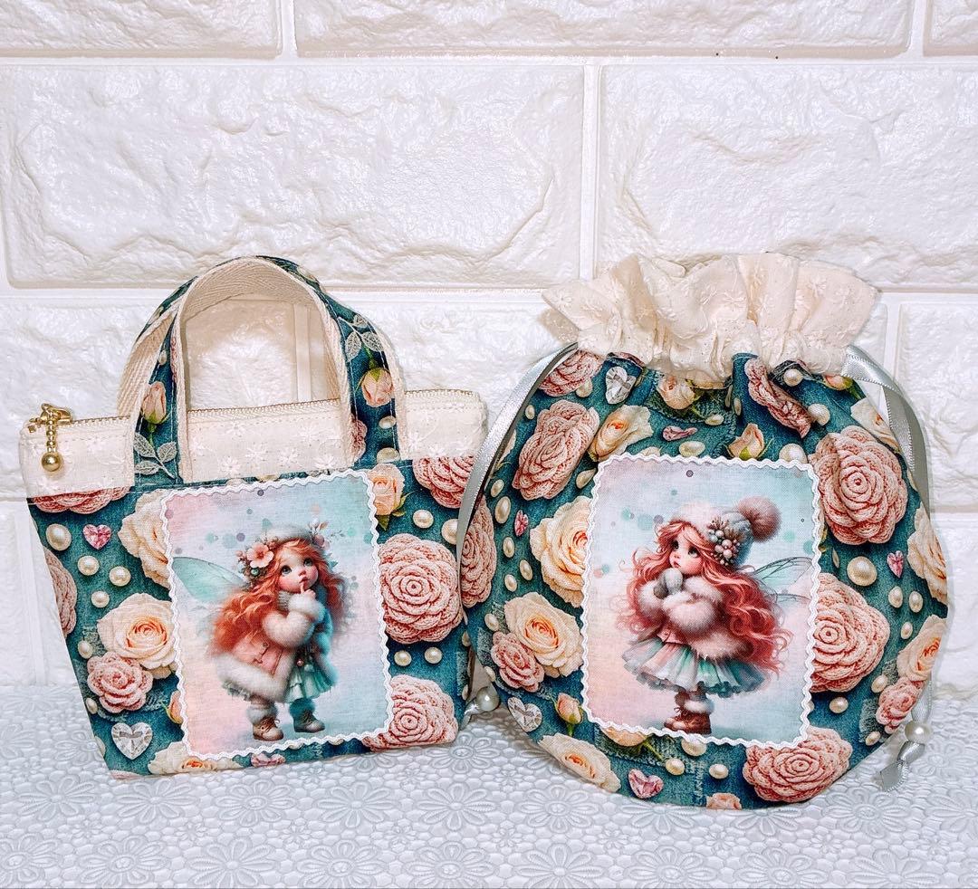 エコバッグ＆ポーチ＆巾着♡レディ＆わんこ