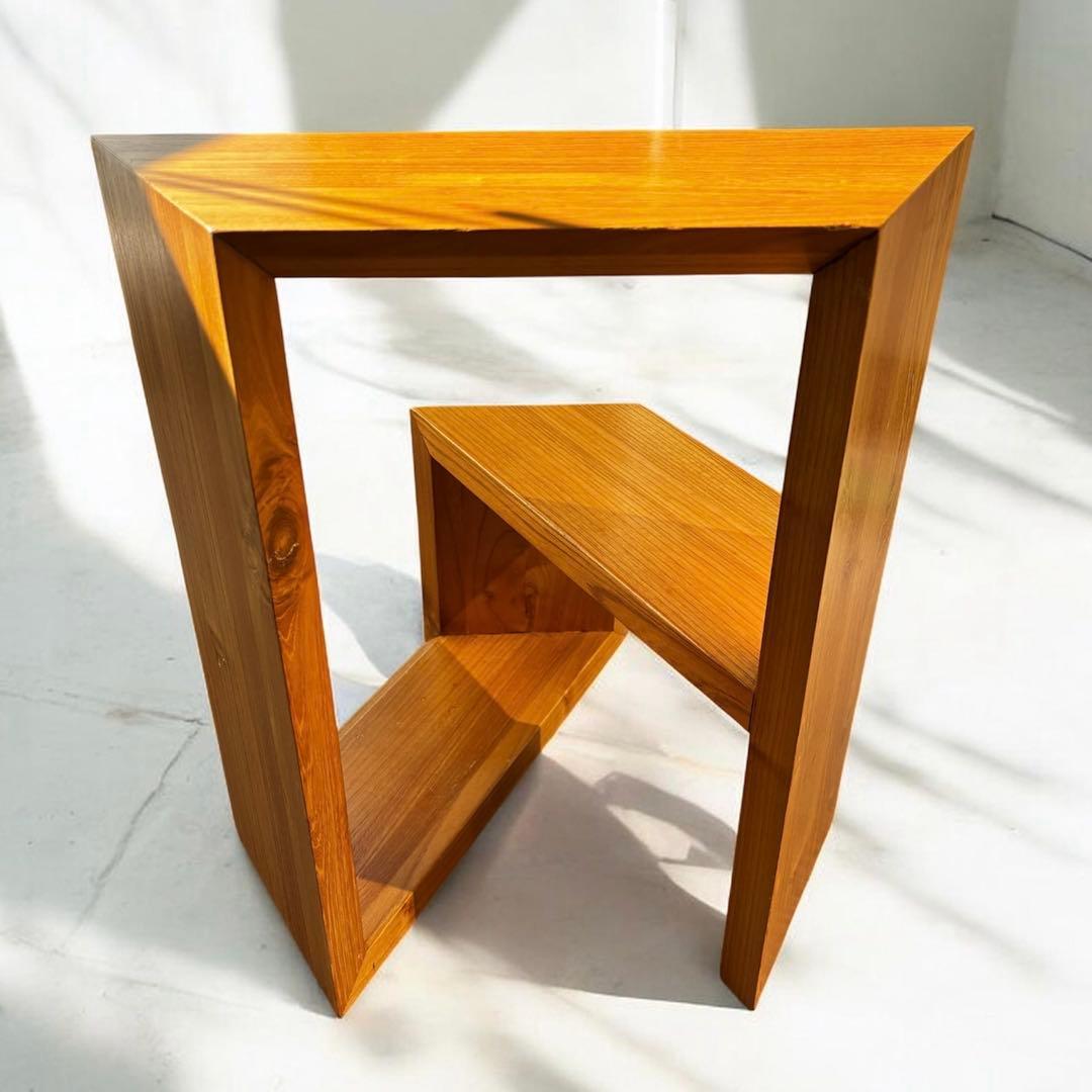 無垢材 スツール 踏み台 建築的デザイン ミッドセンチュリー 北欧モダン ギター
