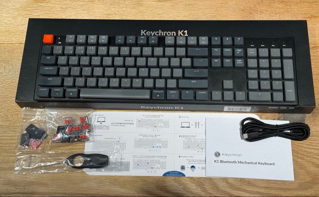 Keychron K1 USキーボードBluetooth＋有線　テンキー付　赤軸