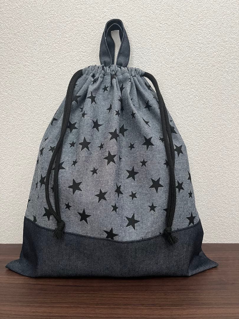 入園入学5点セット　スター　星　デニム　レッスンバッグ　ランチバッグ
