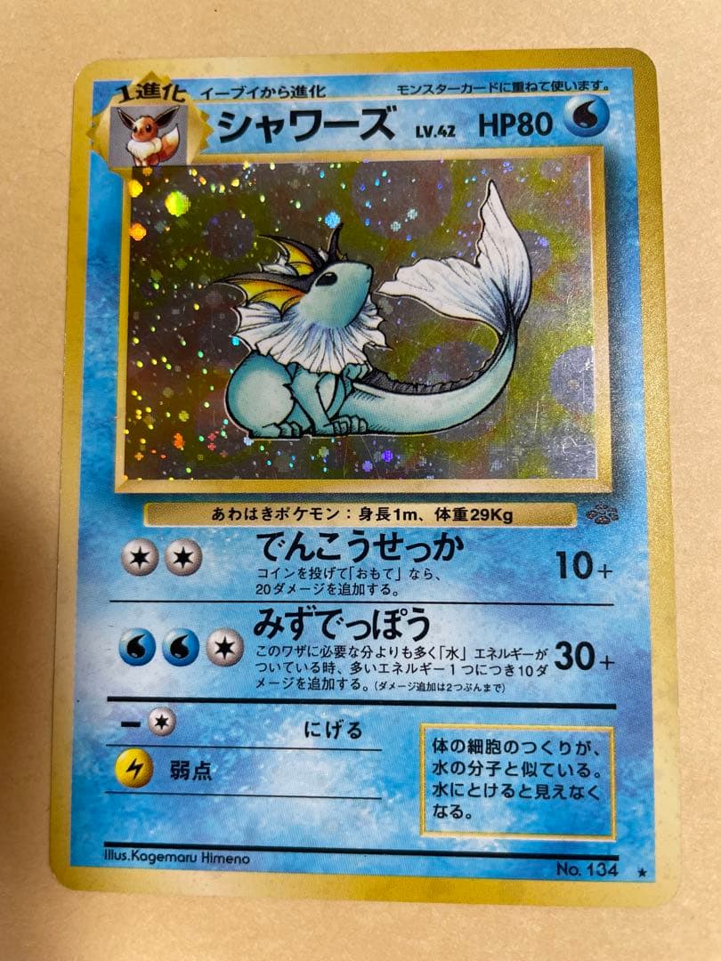 旧裏ポケカ　シャワーズ　サンダース　ブースター　3枚セット　ポケモンジャングル