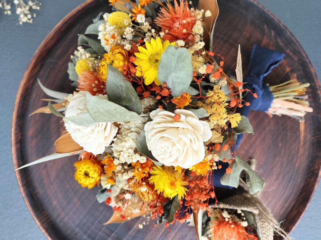 秋色オレンジ❁ドライフラワースワッグ