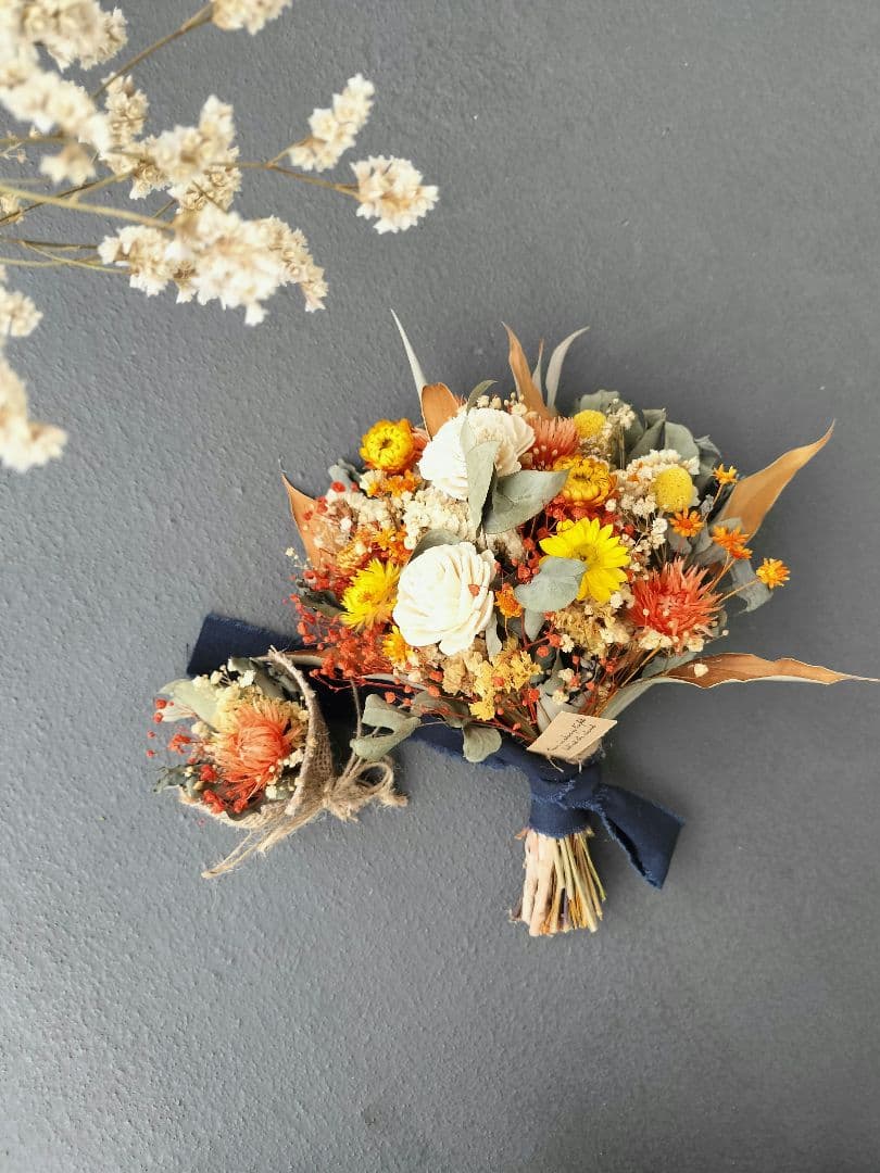 秋色オレンジ❁ドライフラワースワッグ