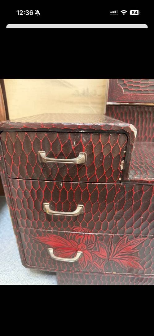 3/15まで　三面鏡　鎌倉彫　レトロ