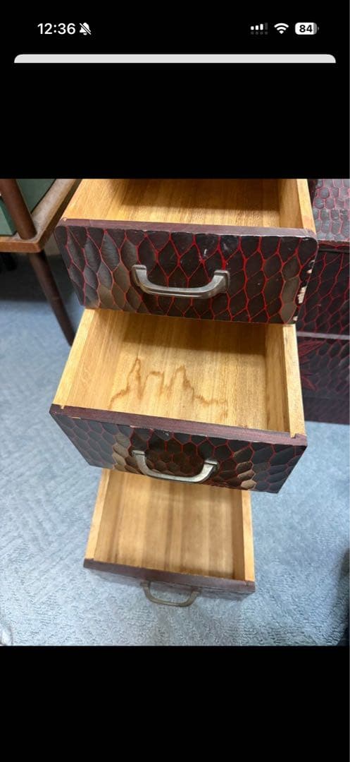 3/15まで　三面鏡　鎌倉彫　レトロ