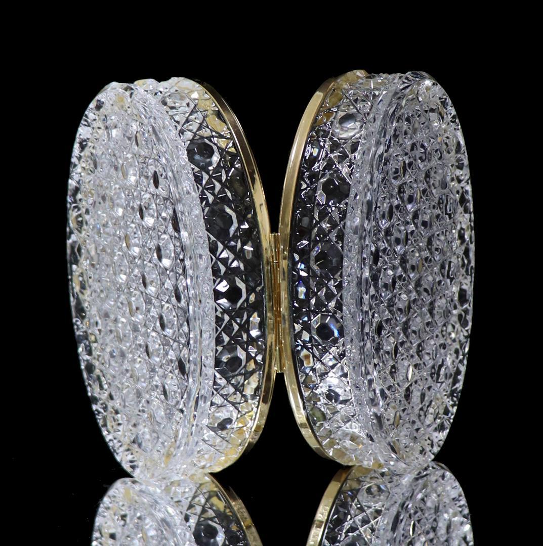 オールド・バカラ 金装飾 大型 1kg ダイヤモンドカット 宝石箱 ゴールド