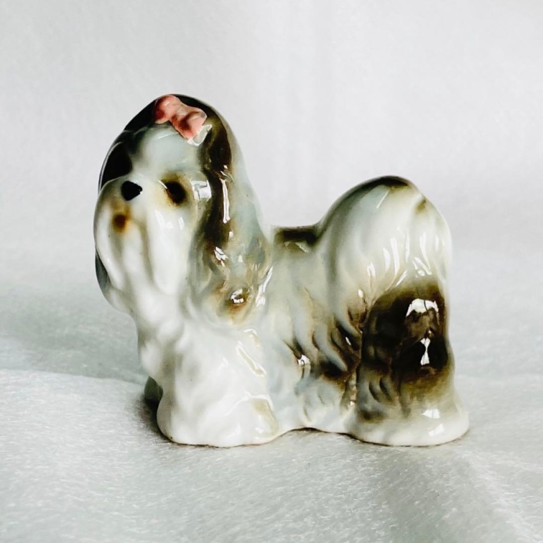 Goebel ゲーベル社　ヨークシャーテリア　犬　陶器　置物　ホワイトとグレー