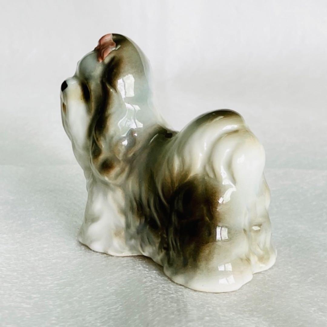 Goebel ゲーベル社　ヨークシャーテリア　犬　陶器　置物　ホワイトとグレー