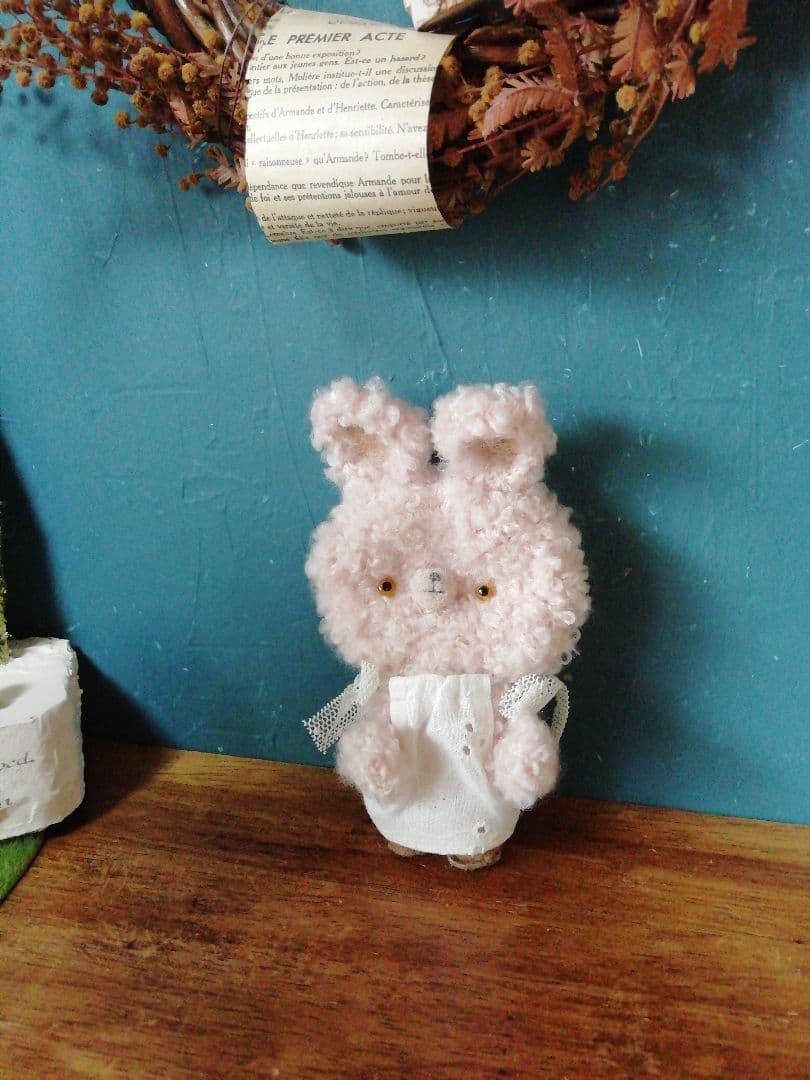 ちびっこの編みぐるみ♡苺ミルクうさぎ꒰ ᐢ⸝⸝•༝•⸝⸝ᐢ ꒱送料無料♪