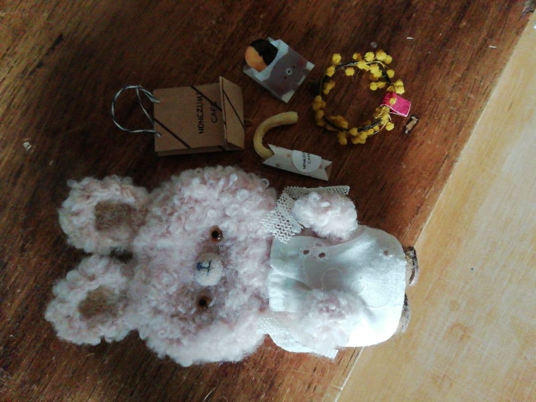 ちびっこの編みぐるみ♡苺ミルクうさぎ꒰ ᐢ⸝⸝•༝•⸝⸝ᐢ ꒱送料無料♪