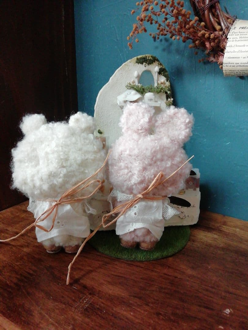 ちびっこの編みぐるみ♡苺ミルクうさぎ꒰ ᐢ⸝⸝•༝•⸝⸝ᐢ ꒱送料無料♪