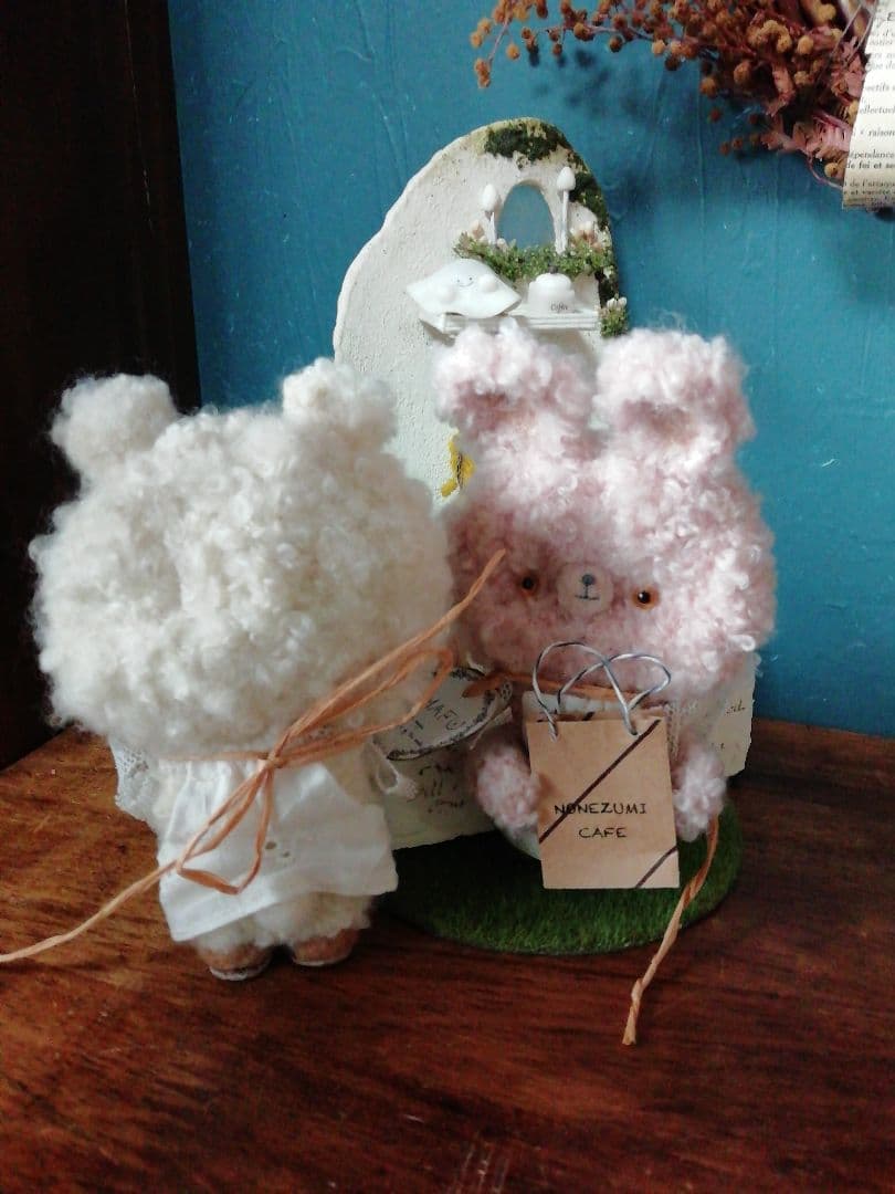 ちびっこの編みぐるみ♡苺ミルクうさぎ꒰ ᐢ⸝⸝•༝•⸝⸝ᐢ ꒱送料無料♪