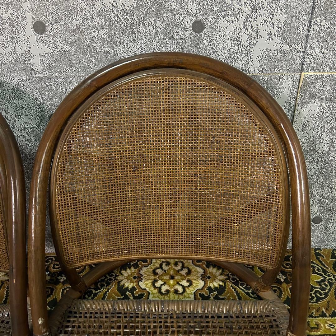 ꧁籐家具꧂ラタン座卓&座椅子2脚セット ガラス 食卓 机 椅子 いす イス