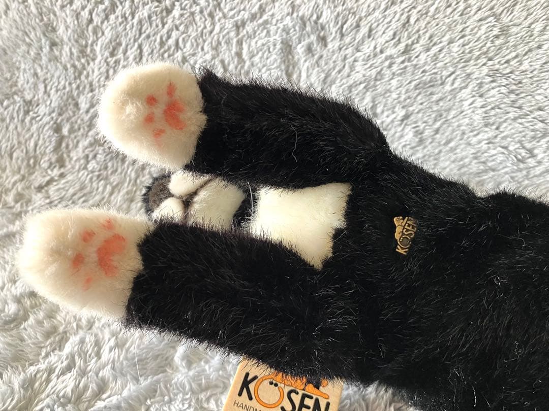 KOSEN ケーセン 寝そべり 猫 ぬいぐるみ 黒白 未使用品