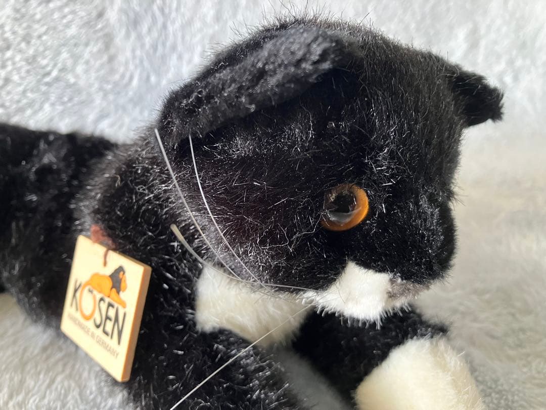 KOSEN ケーセン 寝そべり 猫 ぬいぐるみ 黒白 未使用品