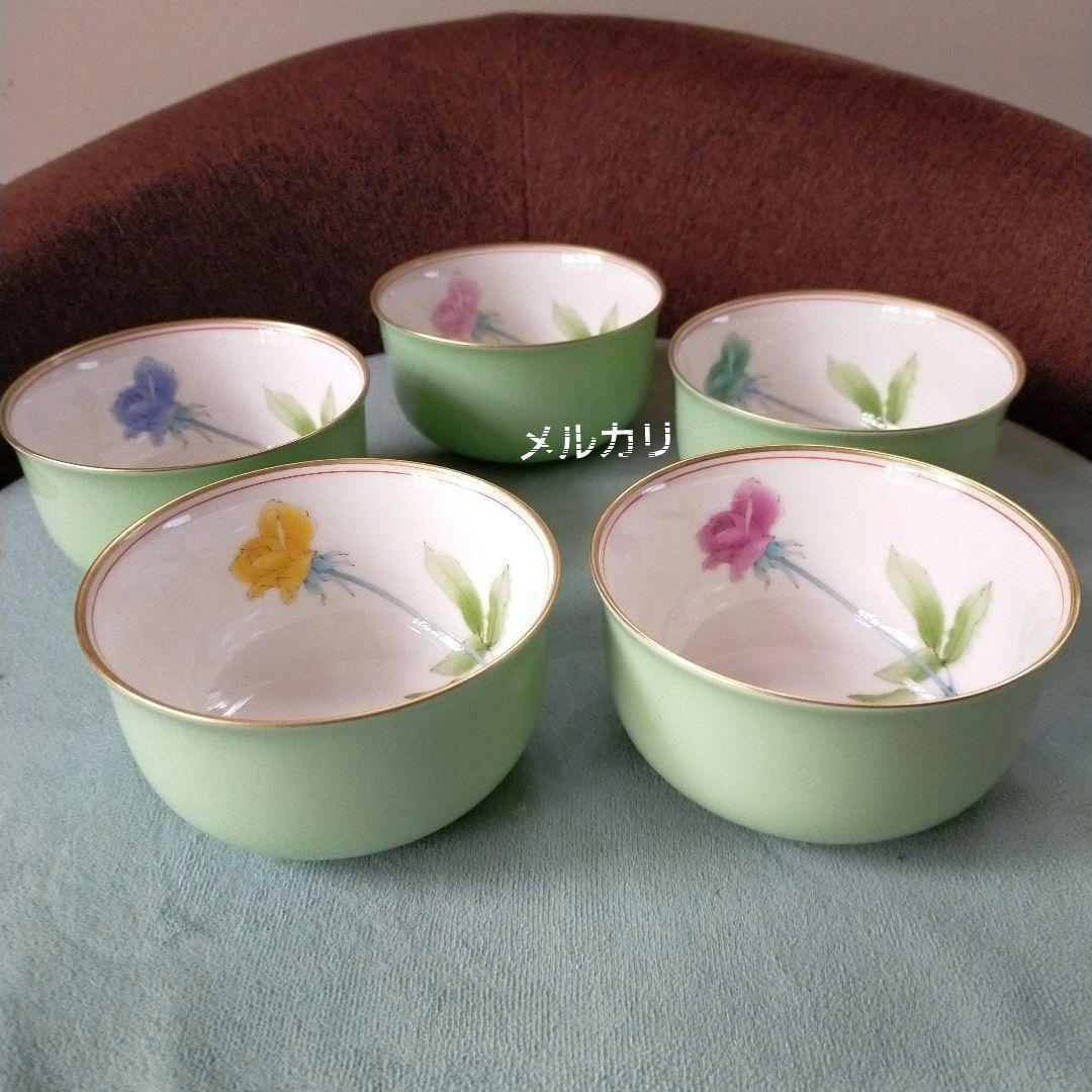 香蘭社　プリンセスローズ　小鉢揃い　若草色